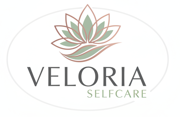 Create a unique logo, white background for Veloria Selfcare